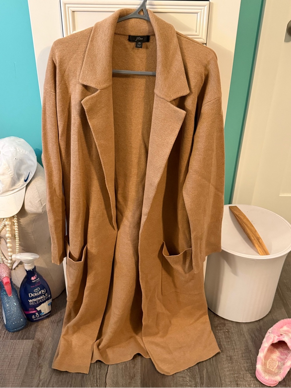 J. Crew Long Camel/Tan Open Front Cardigan